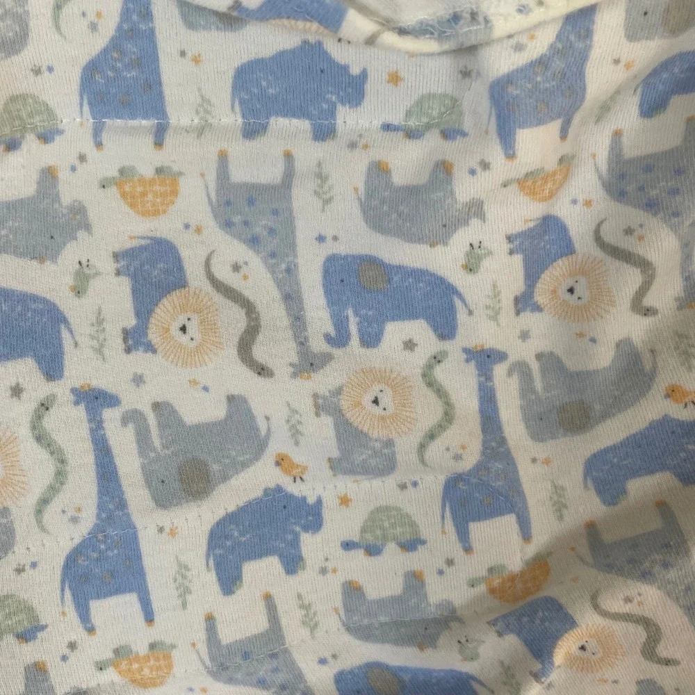 Halo SleepSack Swaddle 3-6M Sml Blue Unisex Safari Animal Elephant Giraffe Lion
